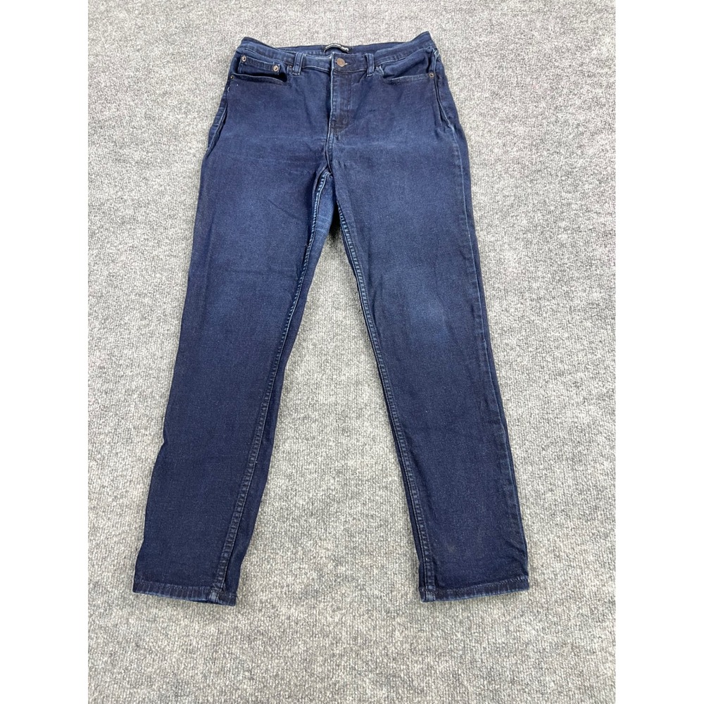 Calvin Klein Jeans Repreve Dark Indigo Straight Leg Denim Blue Womens Size 12